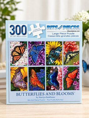 Bits & Pieces Butterflies & Blooms 300 Large Piece Puzzle Marilyn Barkhouse